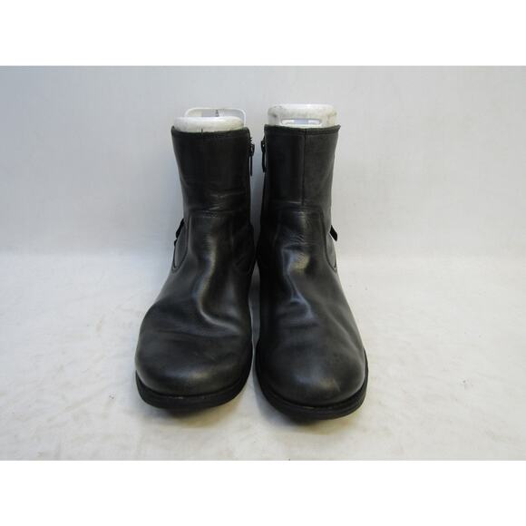 UGG Womens Size 8.5 M Black Leather Buckle Zip Ankle Fashion Boots Bootie - Picture 5 of 11